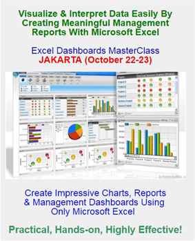 Excel Dashboards MasterClass in JAKARTA on October 22-23, 2018